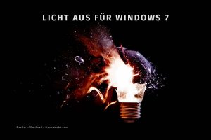 Windows 7 Supportende durch eine zerplatzende Glühbirne symbolisiert