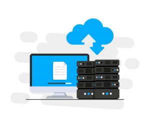 Illustration Back von Serverdaten in der Cloud